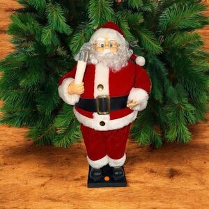 Vtg Illuminated Musical SANTA CLAUS with Lighted Candle 23” Christmas AA Battery